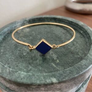 Chic Gold Bracelet with Navy Accent
